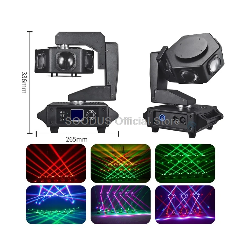 Imagem -03 - Led Rgbw Beam Rotation Moving Head Light Strobe Rotating Effect Dmx512 Effect Lights dj Disco Party Club Show Efeitos de Palco 6x40w