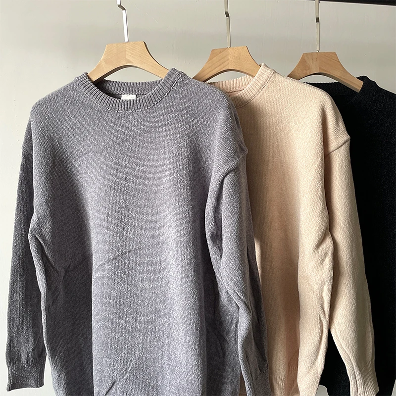 NXXTRESS Sweater Casual Pullovers Autumn Winter Chenille knitting Top Solid Long Sleeve Elegance Loose Texture Clothing