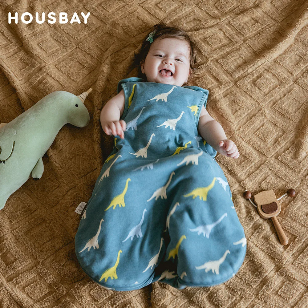 

Детский спальный мешок для мальчиков 0-24 месяцев, противоударное одеяло с принтом динозавра из 100% хлопка, детские спальные мешки, 2,5 пуга