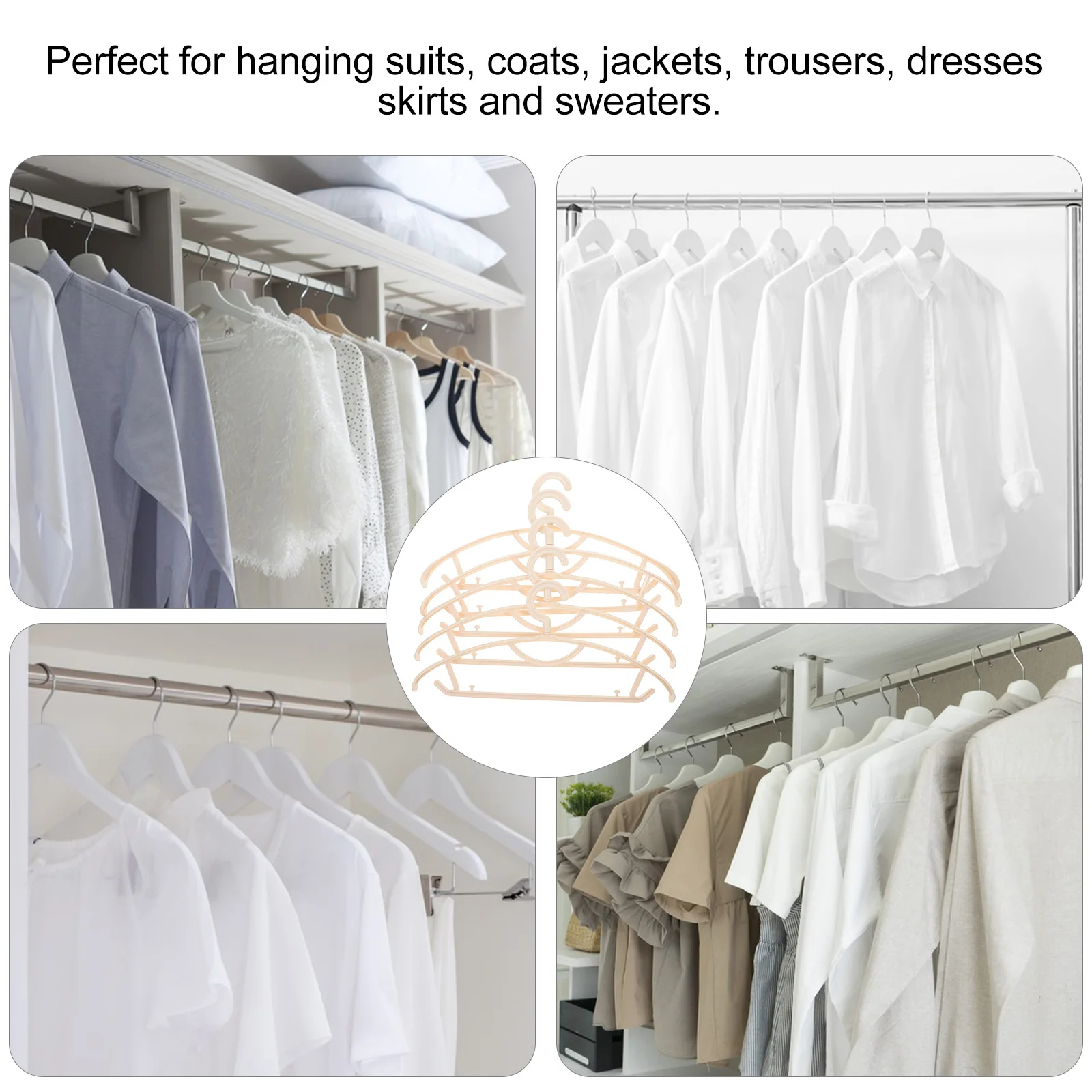 

5Pcs Non-Slip Hangers Traceless Clothes Organizer Wardrobe Space Saving Coat Hanger Traceless Clothes Hangers Home Accessories