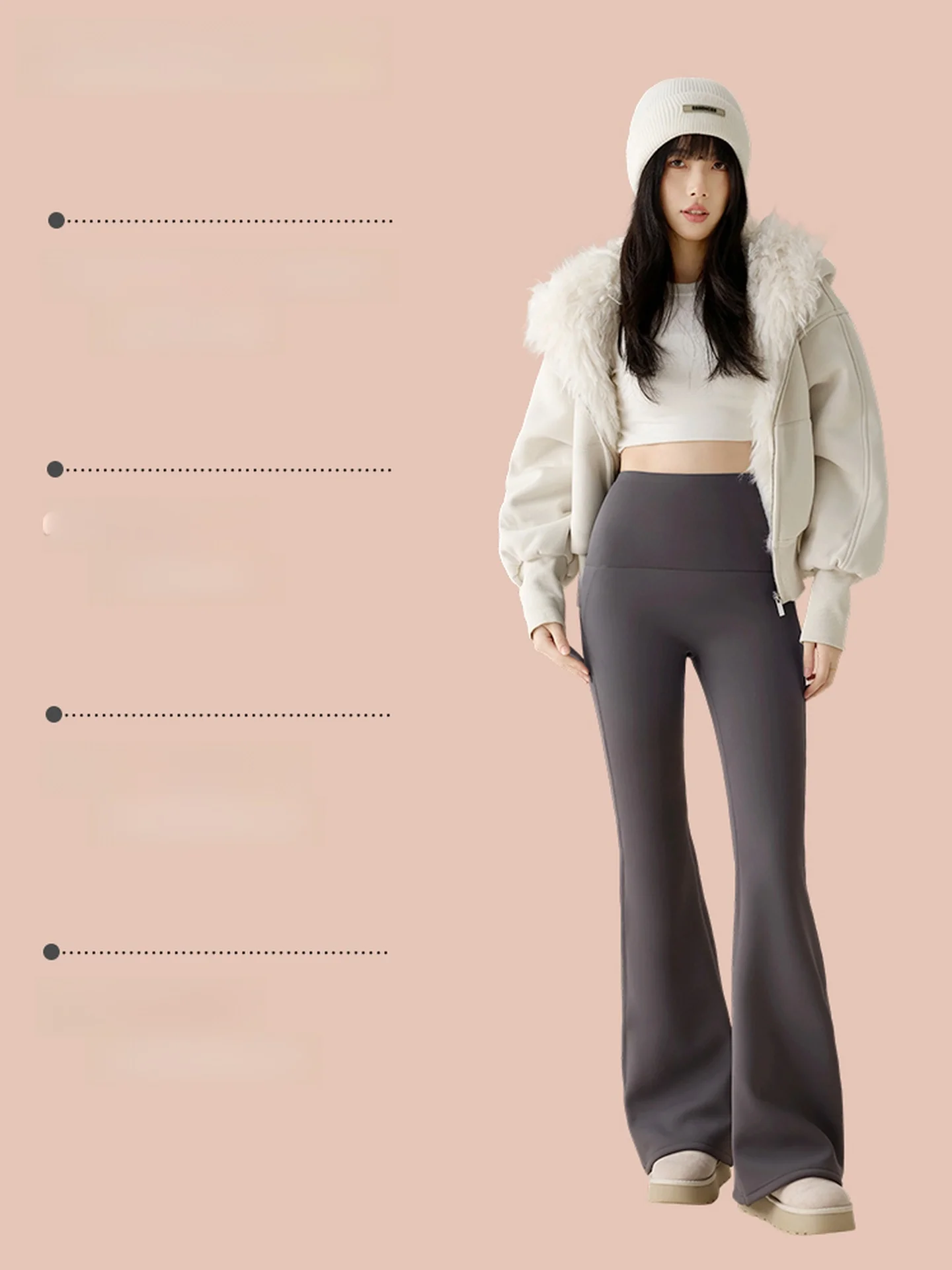 Damskie spodnie do jogi z wysokim stanem, ocieplane, codzienne spodnie ze skóry jelonka, jesienno-zimowe legginsy, modne spodnie dzwony.