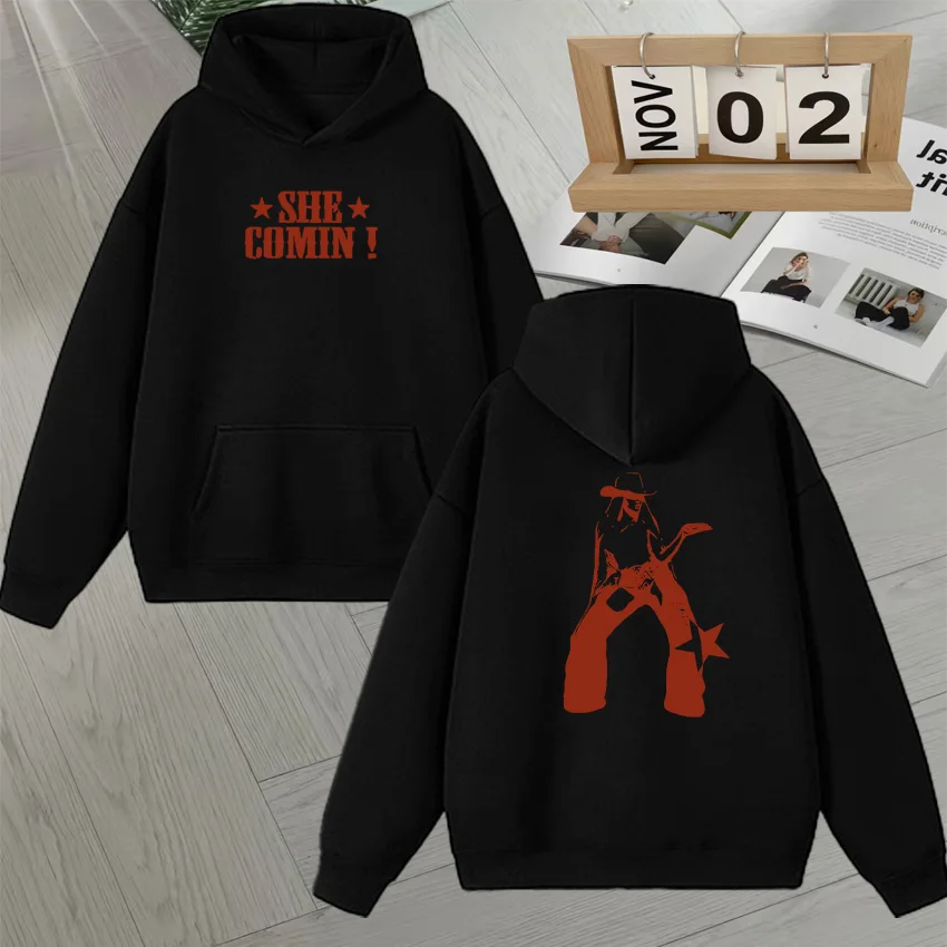 Hot Singer Beyonce Cowboy Carter Tour Double Sided Print Pullovers Long sleeve Men Women Fleece streetwear Loose Hoodies Unisex