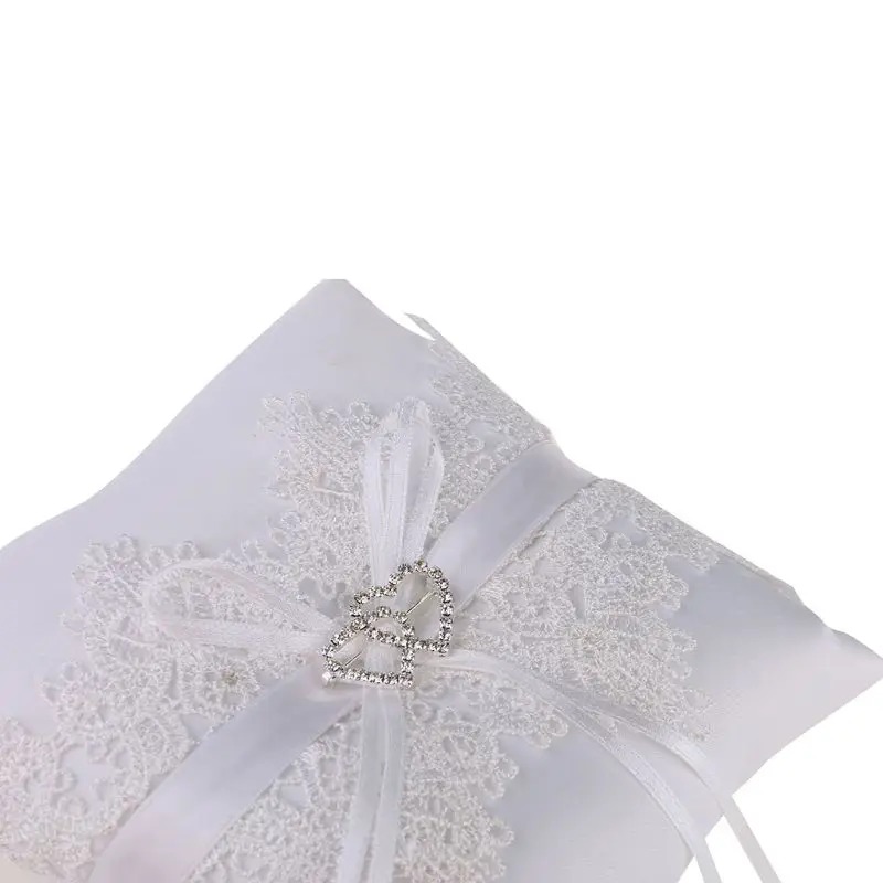 Wedding Ring Pillow White Bowknot Ring Bearer Pillow Holder Wedding Ring Pillow White  Bowknot Ring Bearer Holder