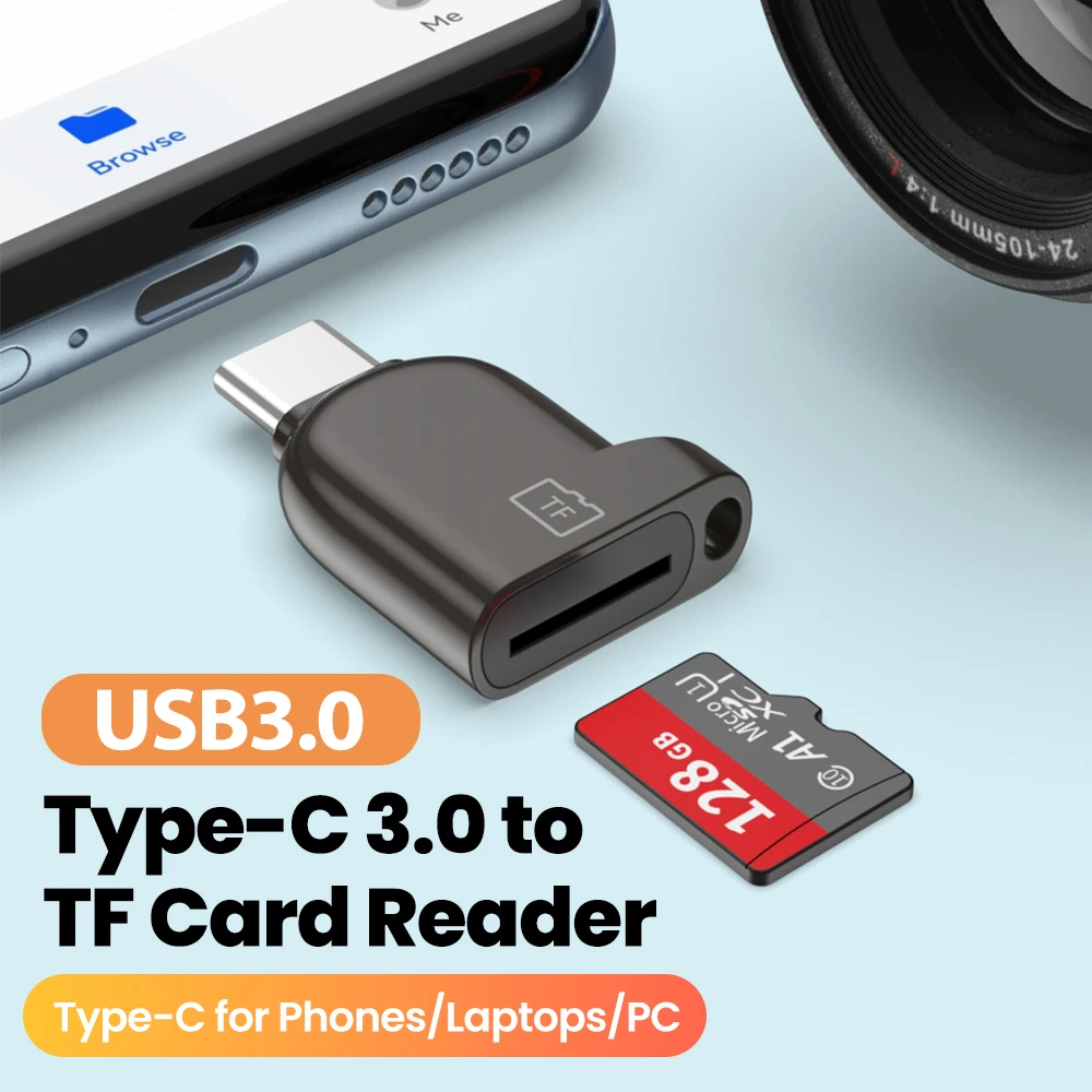 Type C Card Reader Micro SD TF Memory Card Reader Portable 3.0 High-speed Transmission USB-C Cardrea