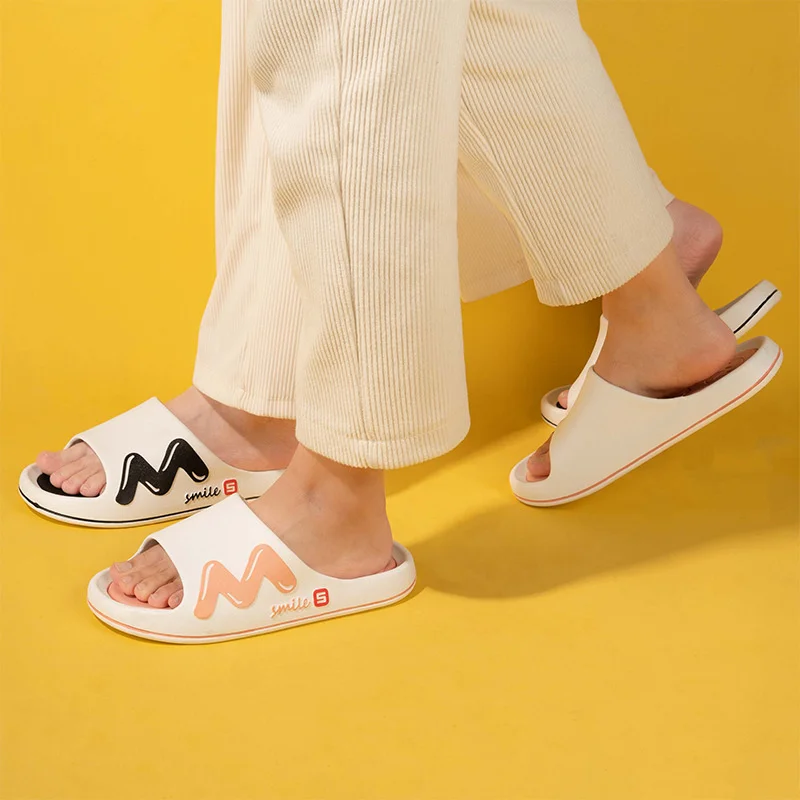 Lovely TikTok Beach Outdoor Slipper Women Man Home Slippers Indoor Household Thick Sole Sandals Flip Fllps