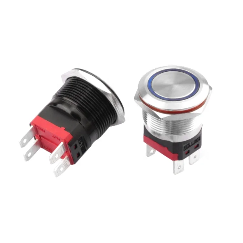 

Waterproof 30mm Flat Shape Screw Terminal Metal Push Button Switch Self Reset smart switch