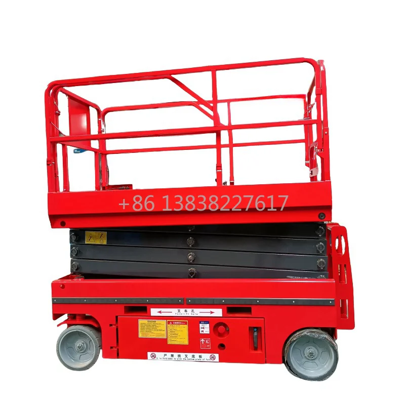 Fully Automatic Scissor Lift Solid Rubber Tires Hydraulic Shear Forklift Extended Working Height Corrosion-resistant Durable view 3