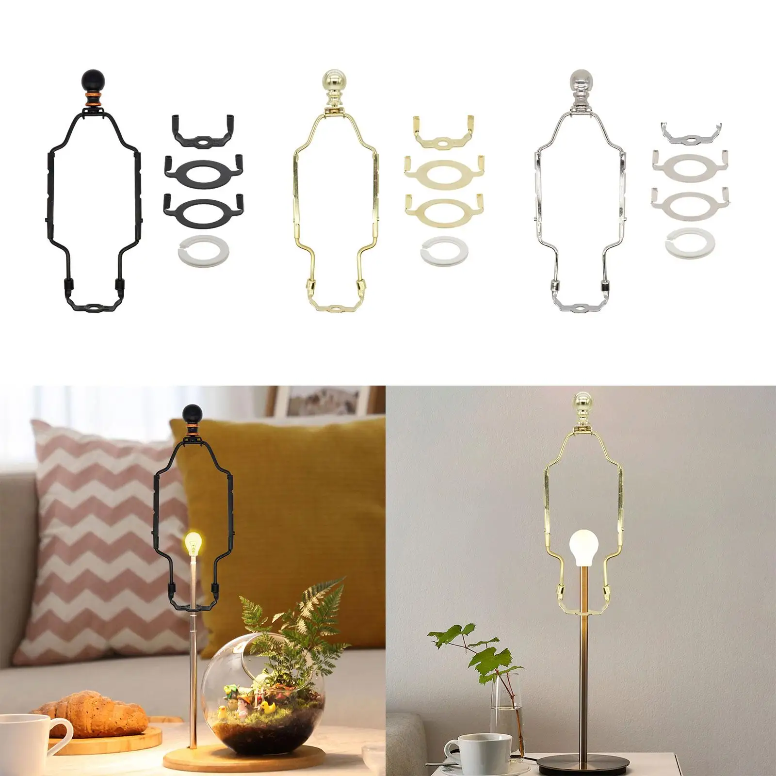 Lamp Harp Adjustable Lamp Harp Holder Kit Universal Bullhorn Bracket Lamp Parts DIY Lighting Accessories Elevating Stand