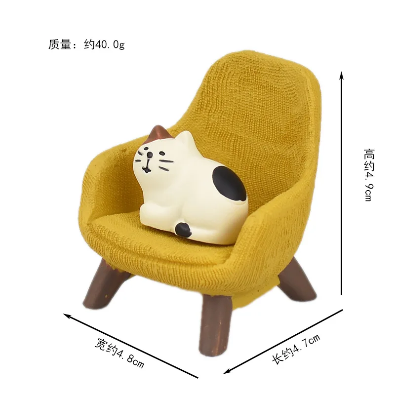 Cartoon Cat Sofa Chair Dollhouse Miniature Doll Room Desktop Decor Toy Ornament Creative Desktop Mini Decoration Kids Gift