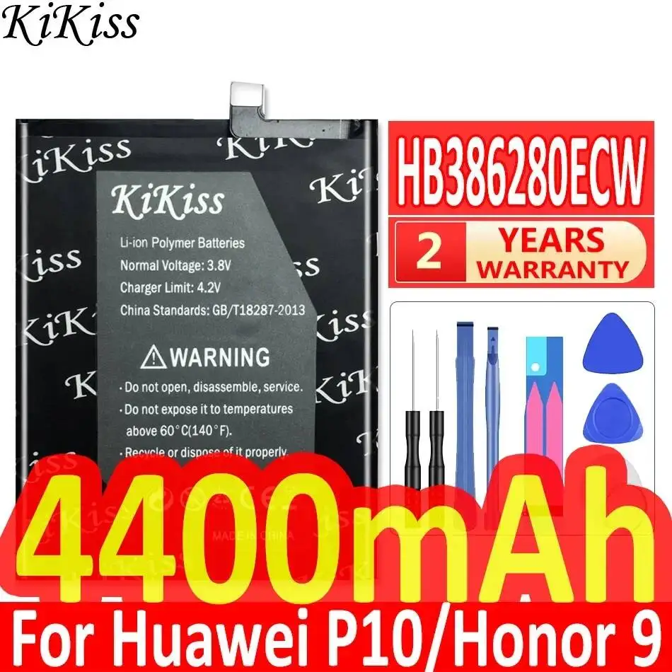 Batería de teléfono móvil de alto rendimiento HB386280ECW de larga duración para Huawei Ascend P10, Honor 9 Stf-L09 Stf-AL10, 4400mAh