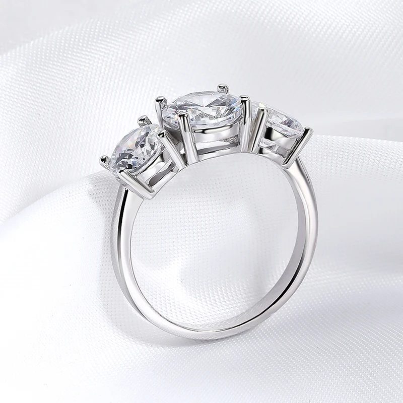 Smyoue Anello in Moissanite in oro bianco 4/2CT per le donne Scintillante Lab Grown Diamond Wedding Band S925 Gioielli in argento massiccio all'ingrosso