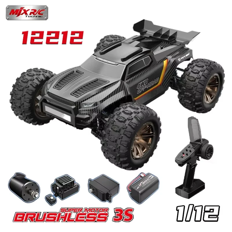 Nuevo MJX coche teledirigido sin escobillas de alta velocidad, escala 1/12, 58 km/H, tracción en las 4 ruedas, juguete de carreras todoterreno, modelo 12212, vehículo de Control remoto