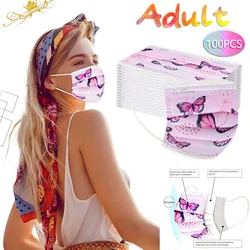 Adult Mask Disposable Face Mask  Industrial 3Ply Ear Loop 10/20/50/100PCS Outdoor Dust-Proof Face Protective Disposable Mask