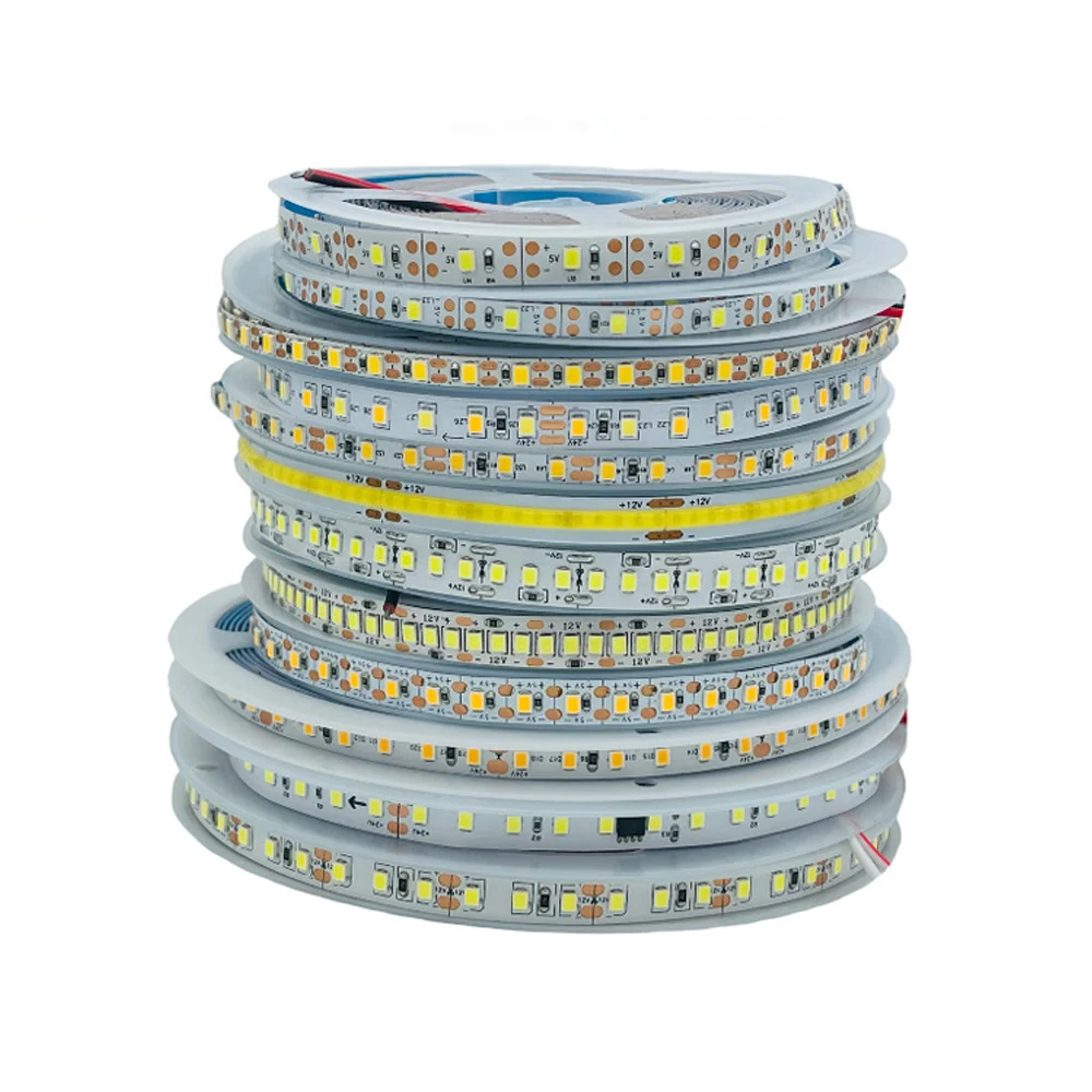 2835 LED Strip 5V 12V 24V 120LEDs/m 5M 300/600/1200LEDs Waterproof Lamp Led Strip Light For Room Flexible Cuttable Soft Lamp Bar