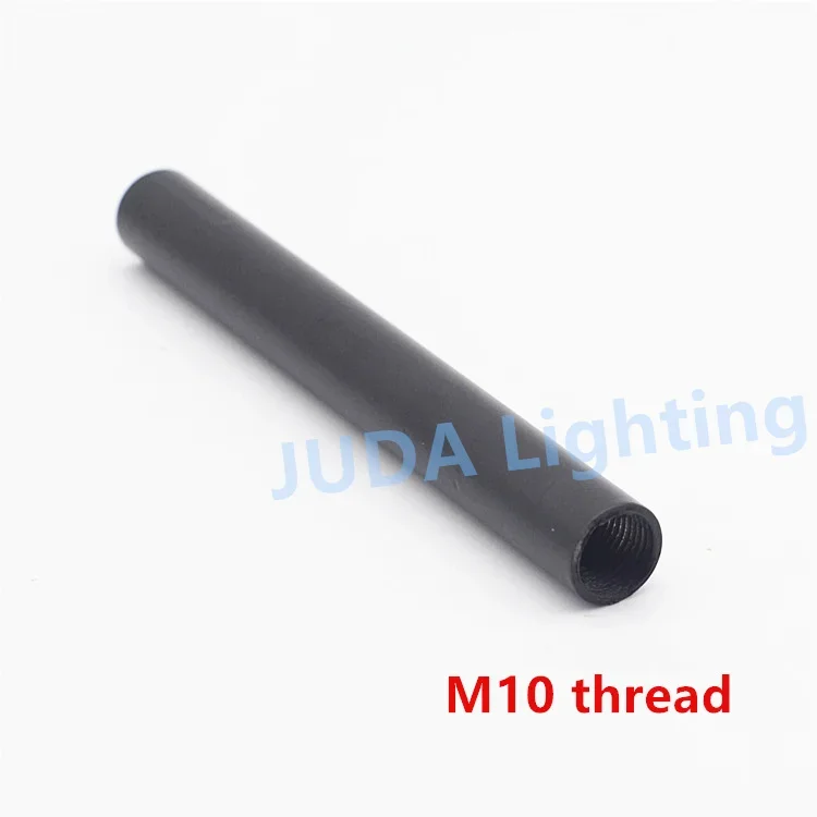 10mm Metric thread tube M10 Connecting screw tube Black chrome paint Iron lighting tube led chandelier Lighting accessories