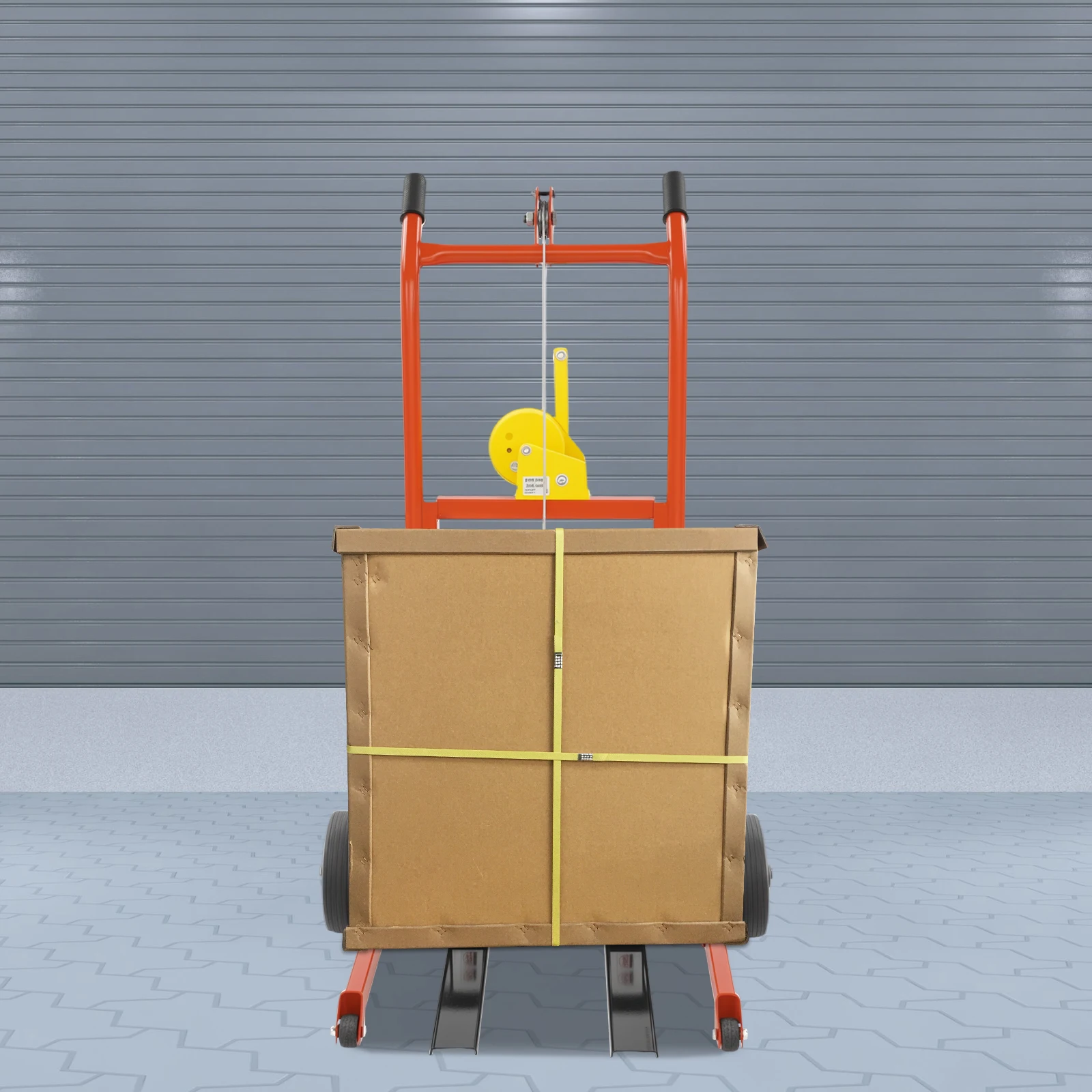 

Вилочный погрузчик из желтой стали 66x60x140 см, гидравлический материал, 330 фунтов, 40-дюймовый подъемный ручной гидравлический штабелер