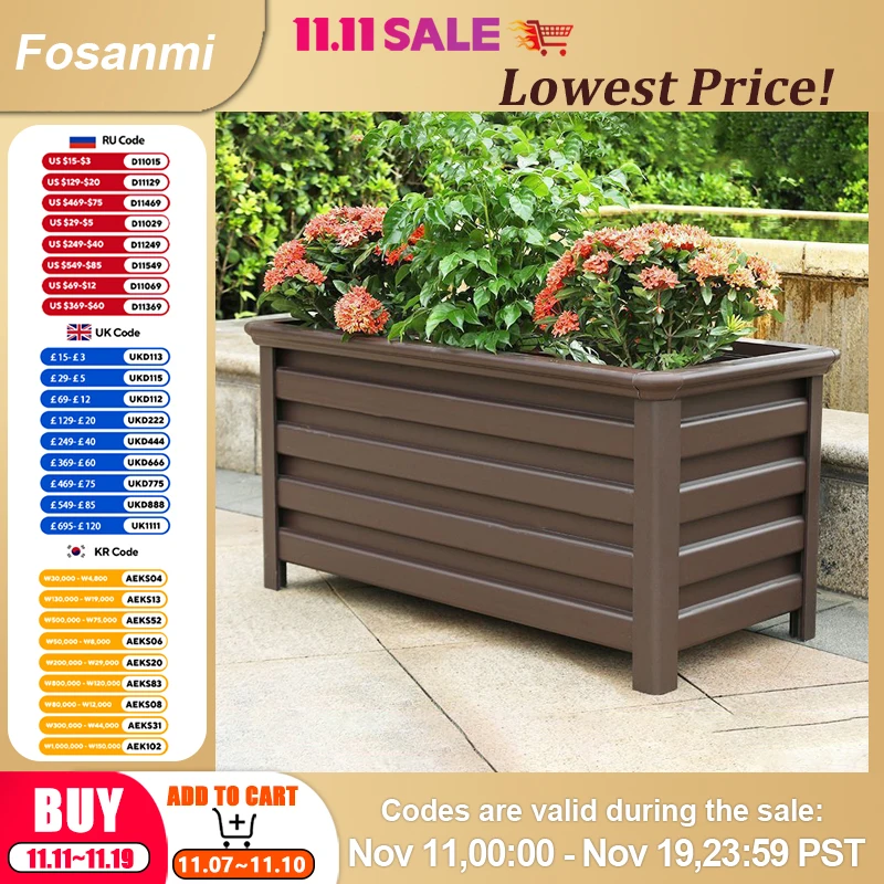 

Цветочная коробка из алюминиевого сплава, большая коробка для посадки овощей, собранная многоразовая квадратная цветочная коробка для выращивания цветов, оборудование для посадки двора