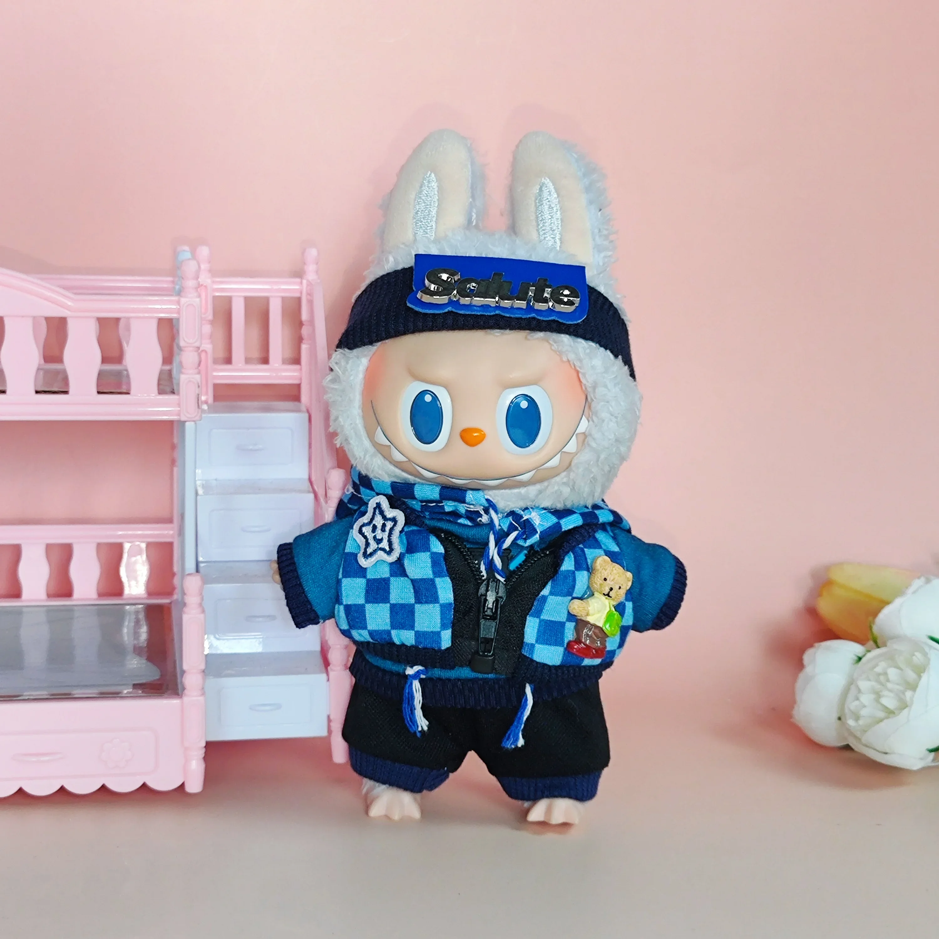 ملابس لسترات لابوبو ذات القلنسوة الملونة وإكسسوارات الدمى واللباس والزينة الجميلة