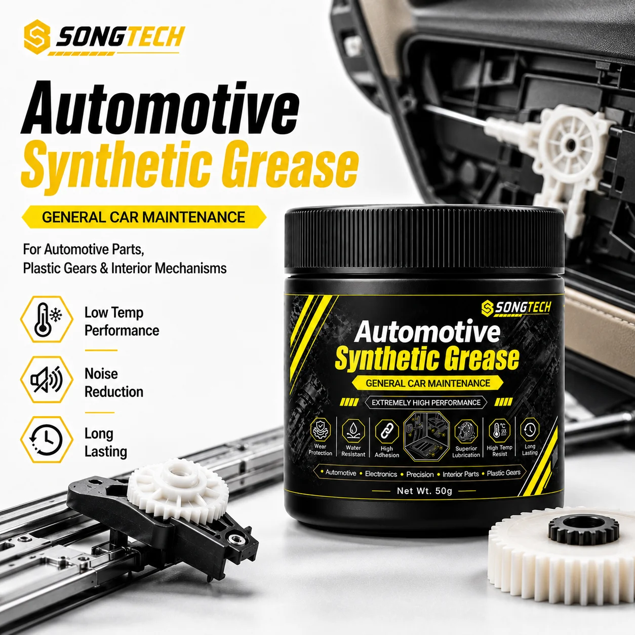 Automotive Mechanical Grease Anti Wear Synthetic Grease Lubricant for Automotive Motor Gear Bearings Window Regulator Door Hinge