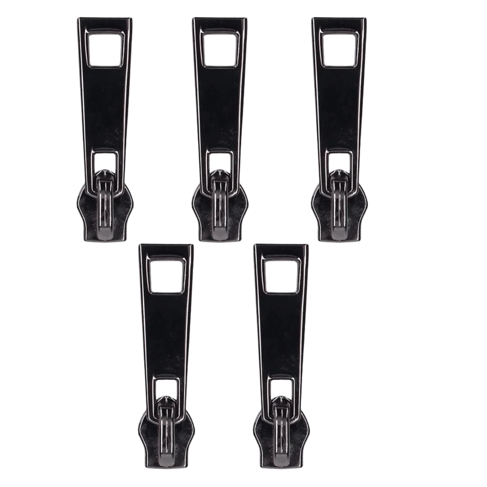 5PCS Detachable Zipper Sliders Reusable Gold Zipper Repair Kit Metal Zipper Head Black Zipper Replacement Jackets Repair