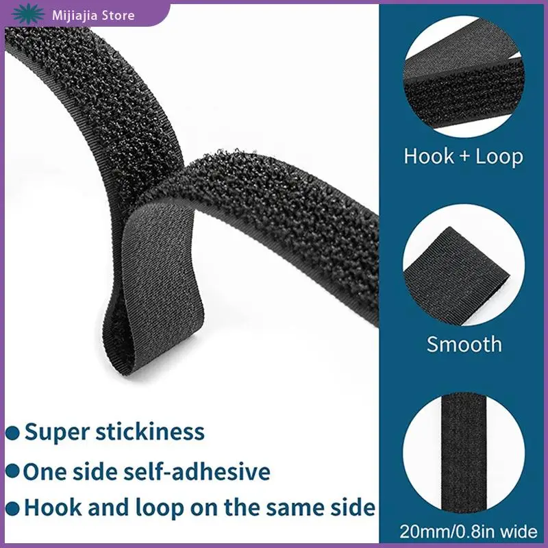 

5 Meters Adjustable Fastening Hook And Loop Straps Set Kit With 25 Buckles Free Cut Length Cord Straps Set