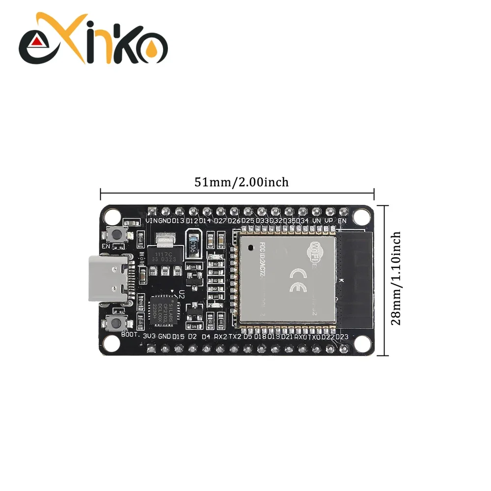 1-10PCS ESP32 Development Board Type-C CP2102 WIFI Bluetooth Module Dual Core Wireless Module ESP-WROOM-32 Expansion Board 38pin