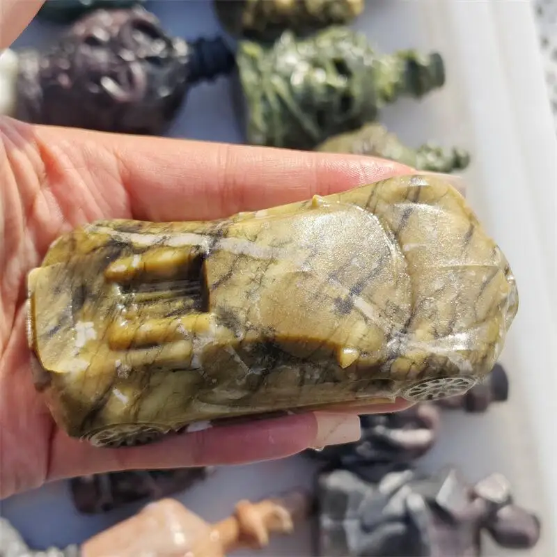 

Natural Green Jade Ophiolite Cat Carving Home Decoration Healing Reiki Energy Gemstone Crafts Children Gift 1PCS