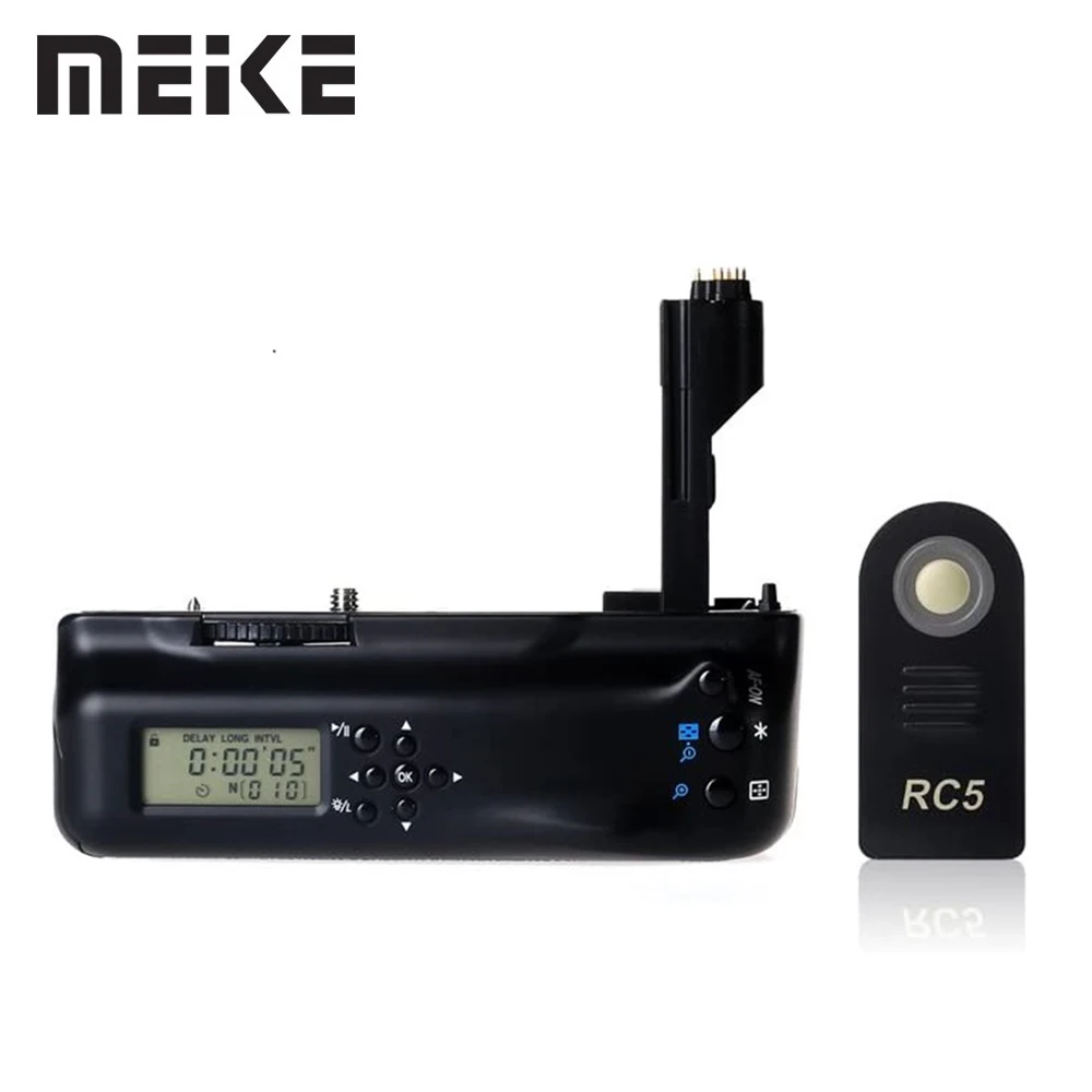 Meike MK-7DL professional LCD Timer Battery Grip for Canon EOS 7D Digital Camera + RC5 Wireless Infrared Remote Control