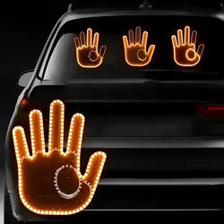 Car Remote Control Gesture Light Plug Gesture Light Rear Glass Fun Expression Light Night Anti-rear-end Variable Frequencylights