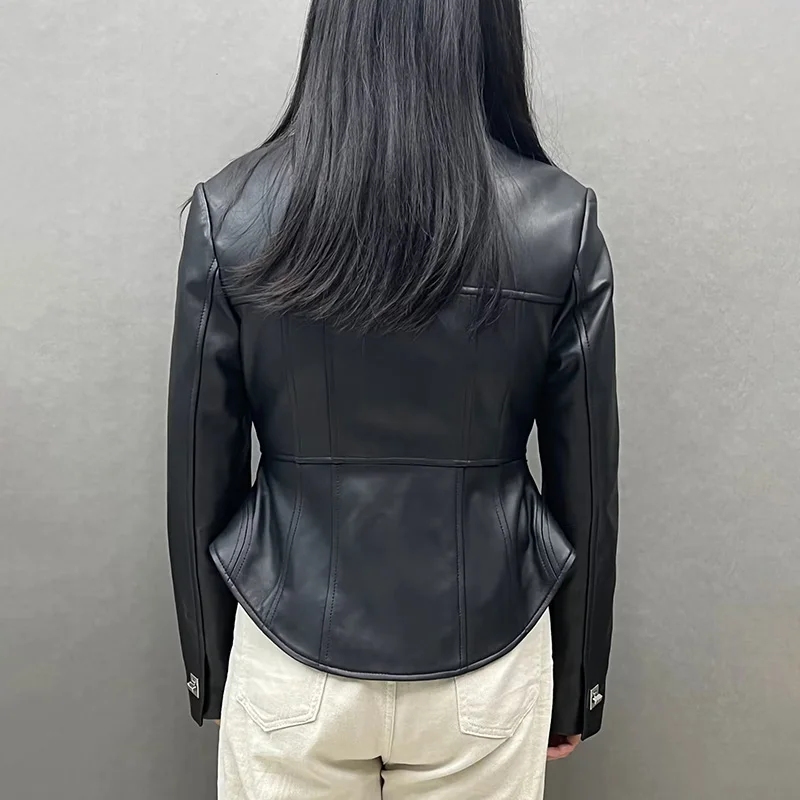 女性のための本革のジャケット,新しい流行のストリートウェアgt5541