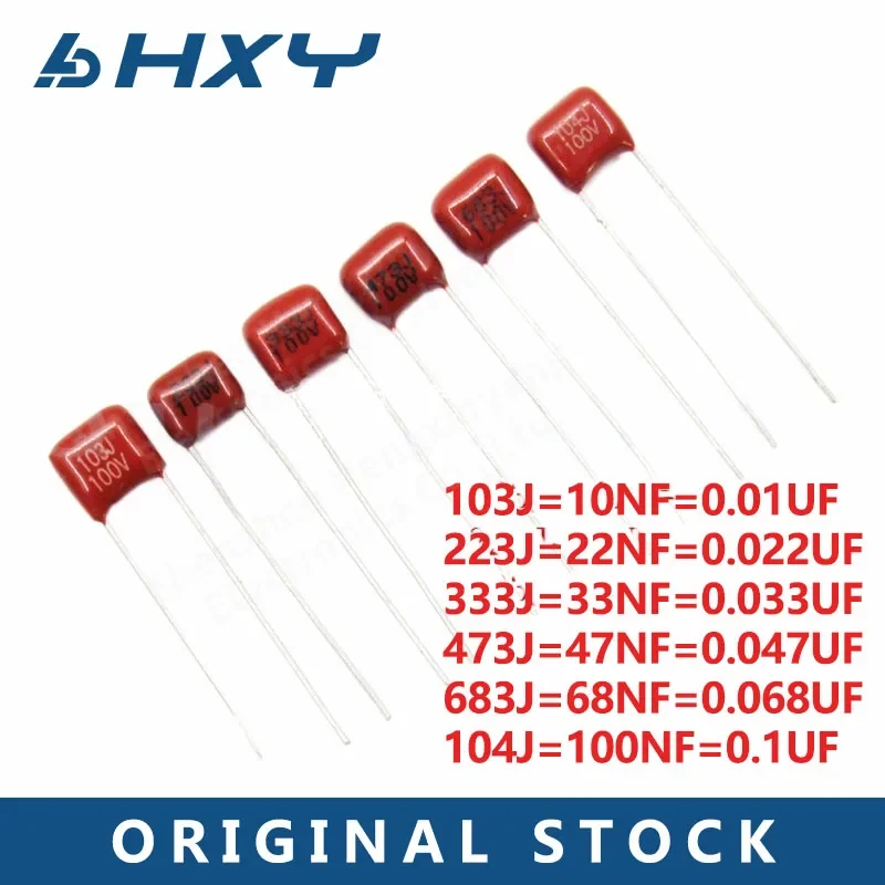 100PCS 100V104J 101J 102J 103J 105J 224J 223J 221J 222J 333J 683J 474J 473J 472J 0.1UF 100NF 10NF 68NF 22NF 47NF CBB capacitor