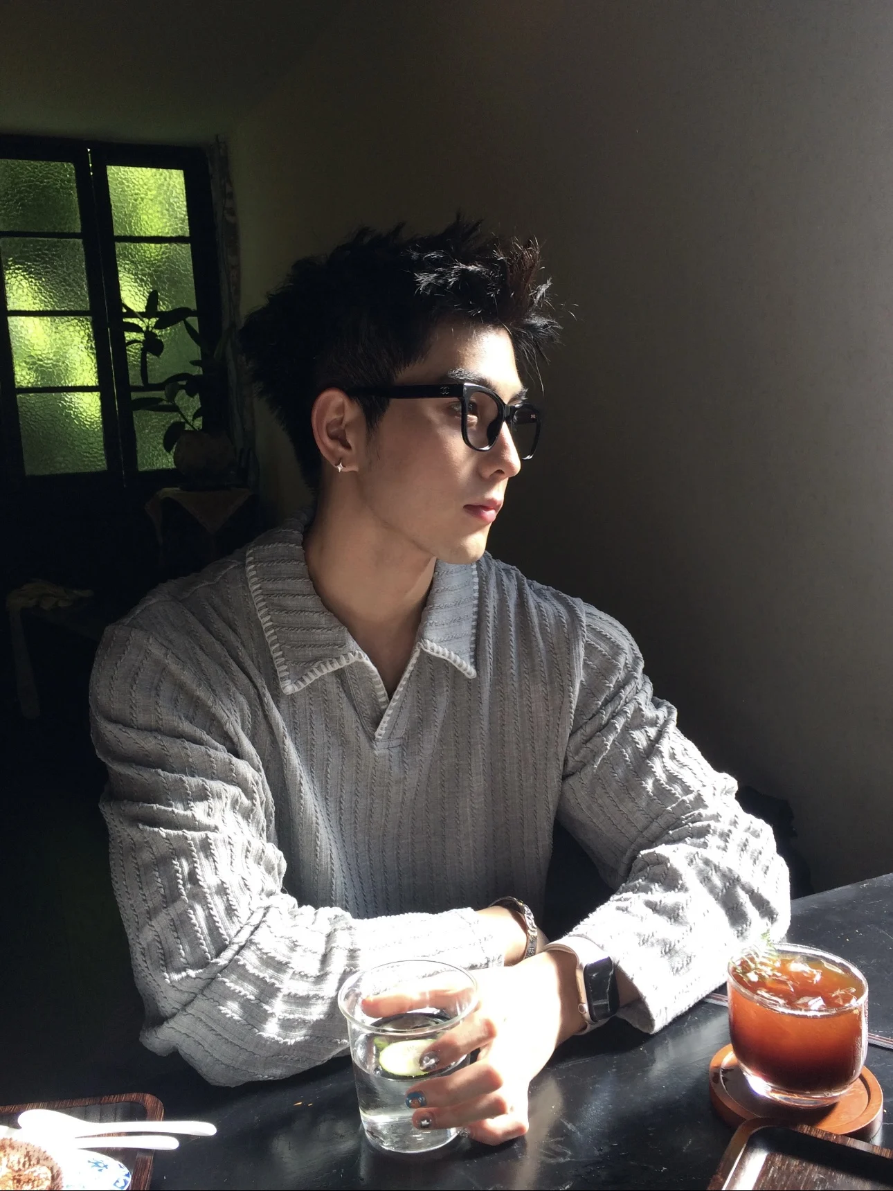 

Ретро американский сшитый вручную ячменный узор Long Sve Ne текстура CleanFit irt для молодежи осеннее дышащее волокно из полиэстера