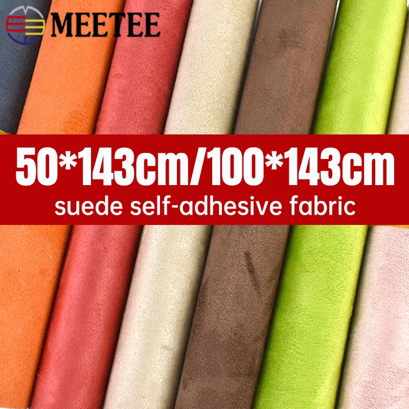 

50/100x143cm Suede Self-Adhesive Fabric Stretch Synthetic Leather Cloth for Car Interior Trim Jewelry Box DIY Craft Accessories