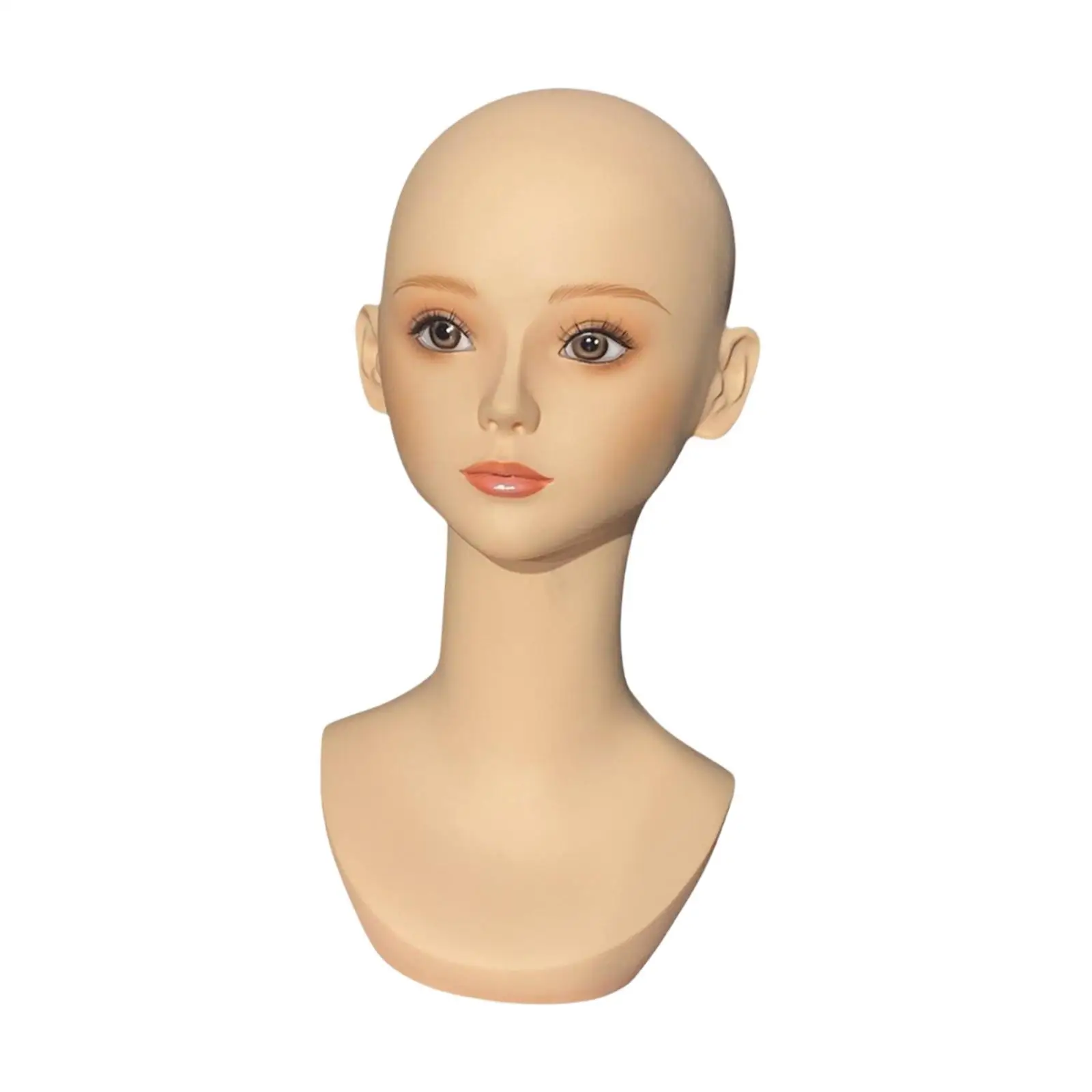 

Realistic Mannequin Head Hat Display Stand Professional Earring Holes with Shoulder Wig Head for Cap Hair Styling Wig Making