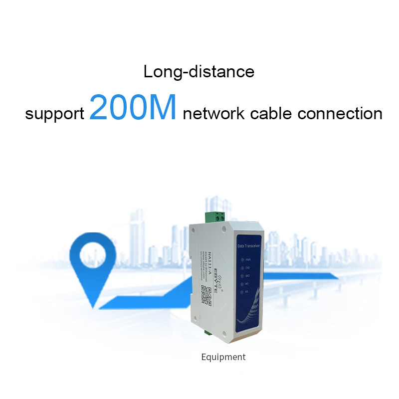 Serial Ethernet Server RS485 RJ45 DC 8~28V IP TCP UDP HTTPD IPV4 Network Protocol Serial Device PLC Transceiver NA111