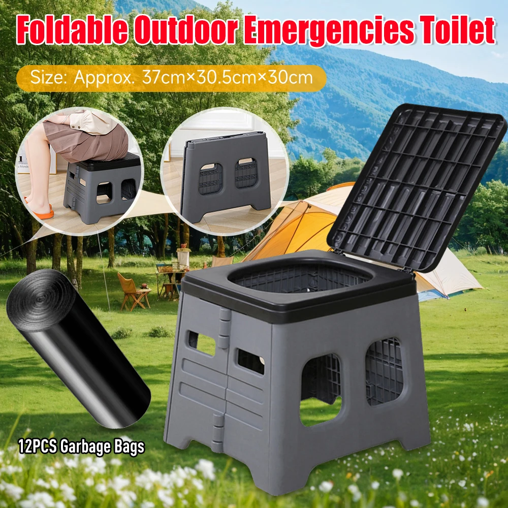 

Портативное сиденье для унитаза для кемпинга, автомобильный туалет, складной автомобильный туалет, легкий складной походный туалет для взрослых и детей, для экстренного использования