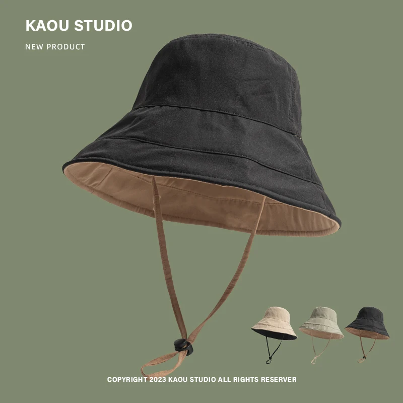

Double-sided bucket hat women's summer sunscreen sun hat big brim sun hat