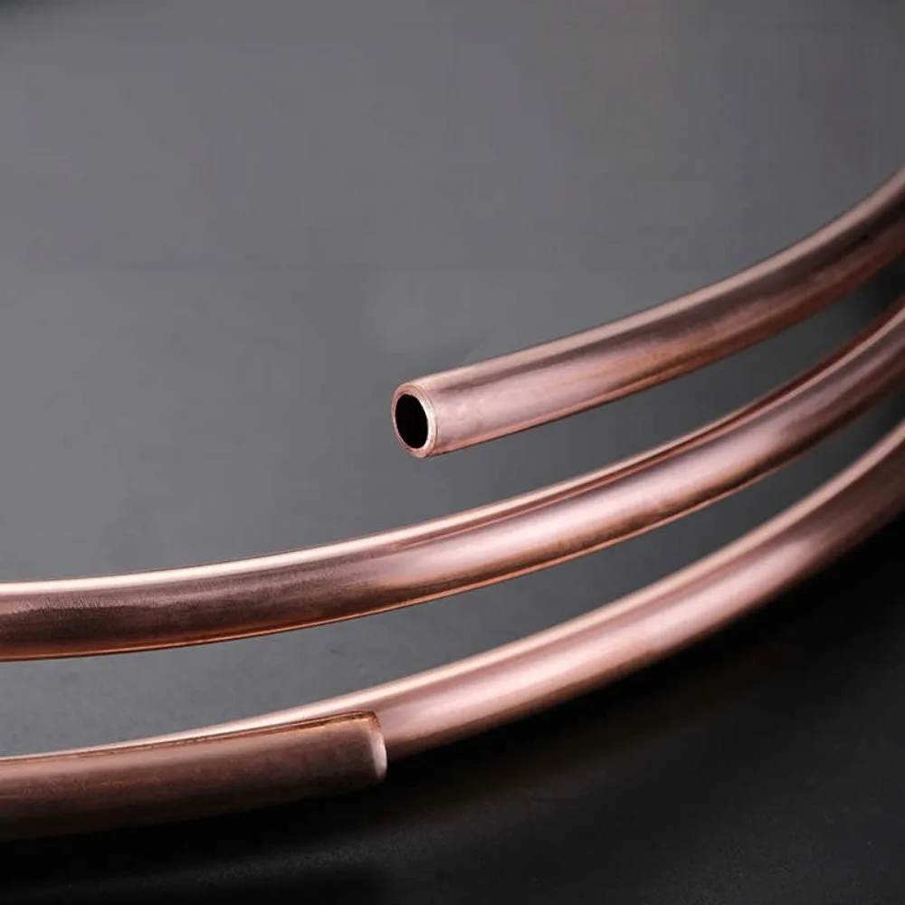 1Meter T2 Copper Coil Tubing Length OD 1.8/6/10/16mm Air Conditioner Refrigeration Copper Tube Zero Cut DIY Machining Accessory