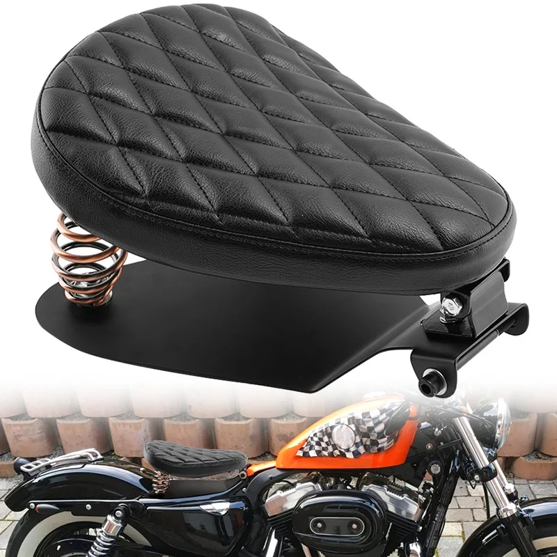 Asiento individual Universal para motocicleta, asiento Chopper, cojín Vintage con costuras para Harley Davidson Iron 883 Sportster Softail