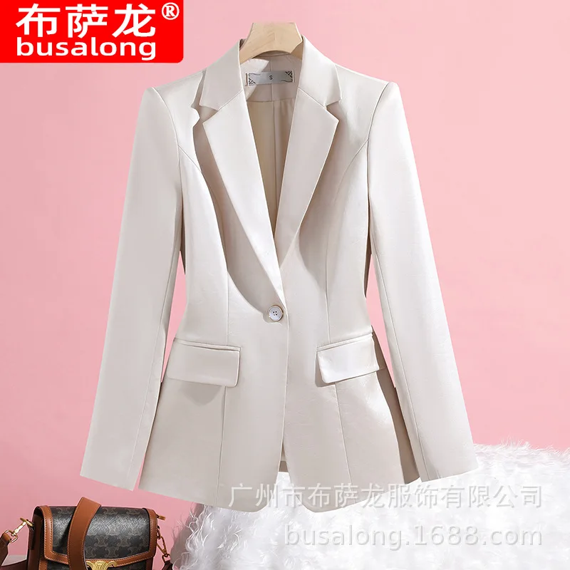 

2025Новый стильный модный костюм, повседневный женский профессиональный пиджак с длинными рукавами, официальная женская одинарная куртка, рабочая одежда8342