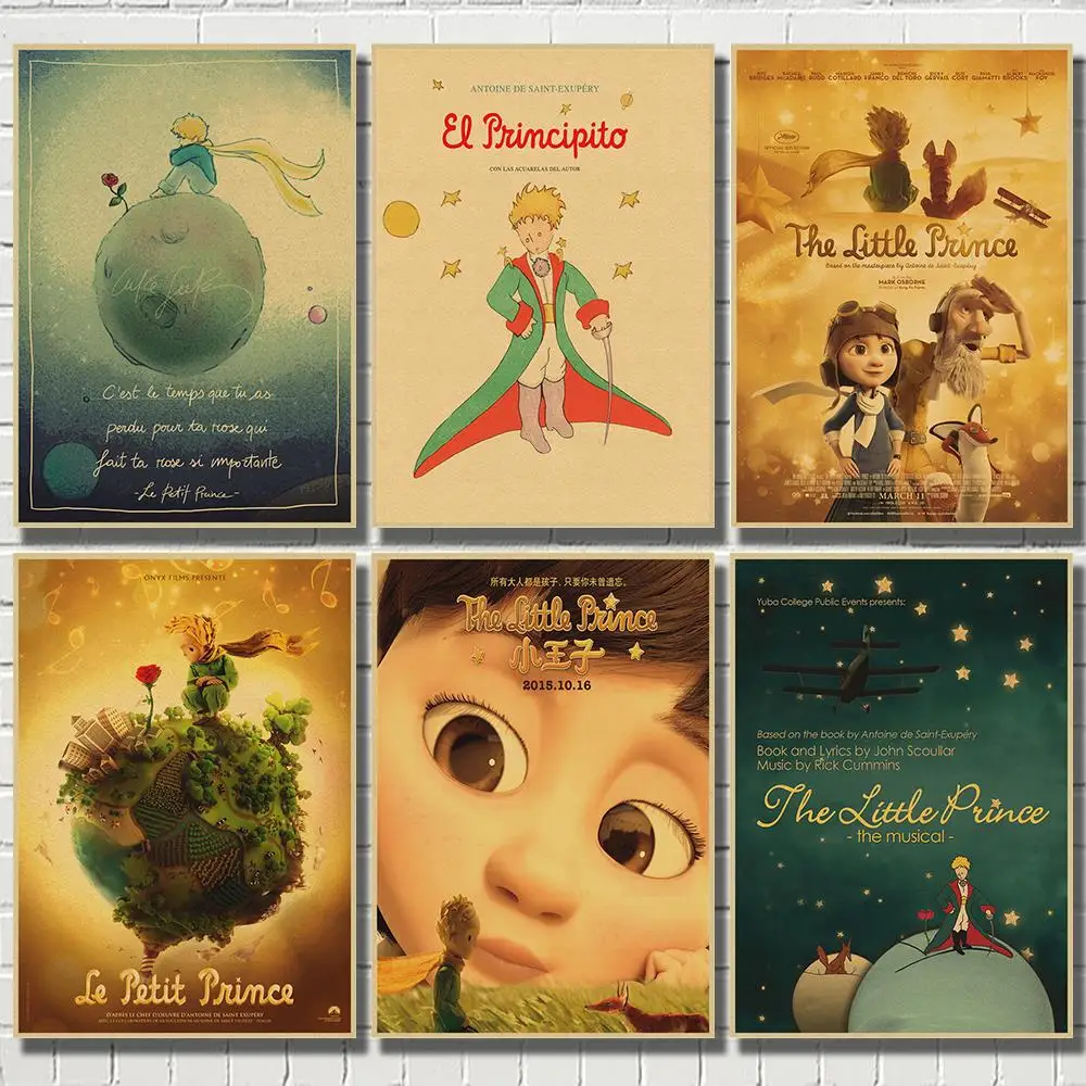 Vintage Poster Fairy tale The Little Prince kraft paper poster retro nostalgia Decorative Wall Sticker