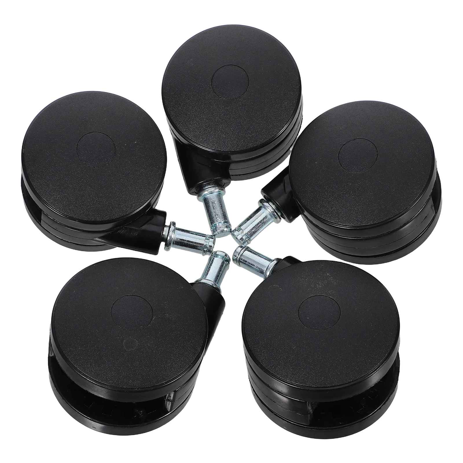 

5 Pcs Furniture Casters Desk Plastic Office Chair Replacement Mini Mute Swivel Heavy Duty Nylon Quiet Easy Installation