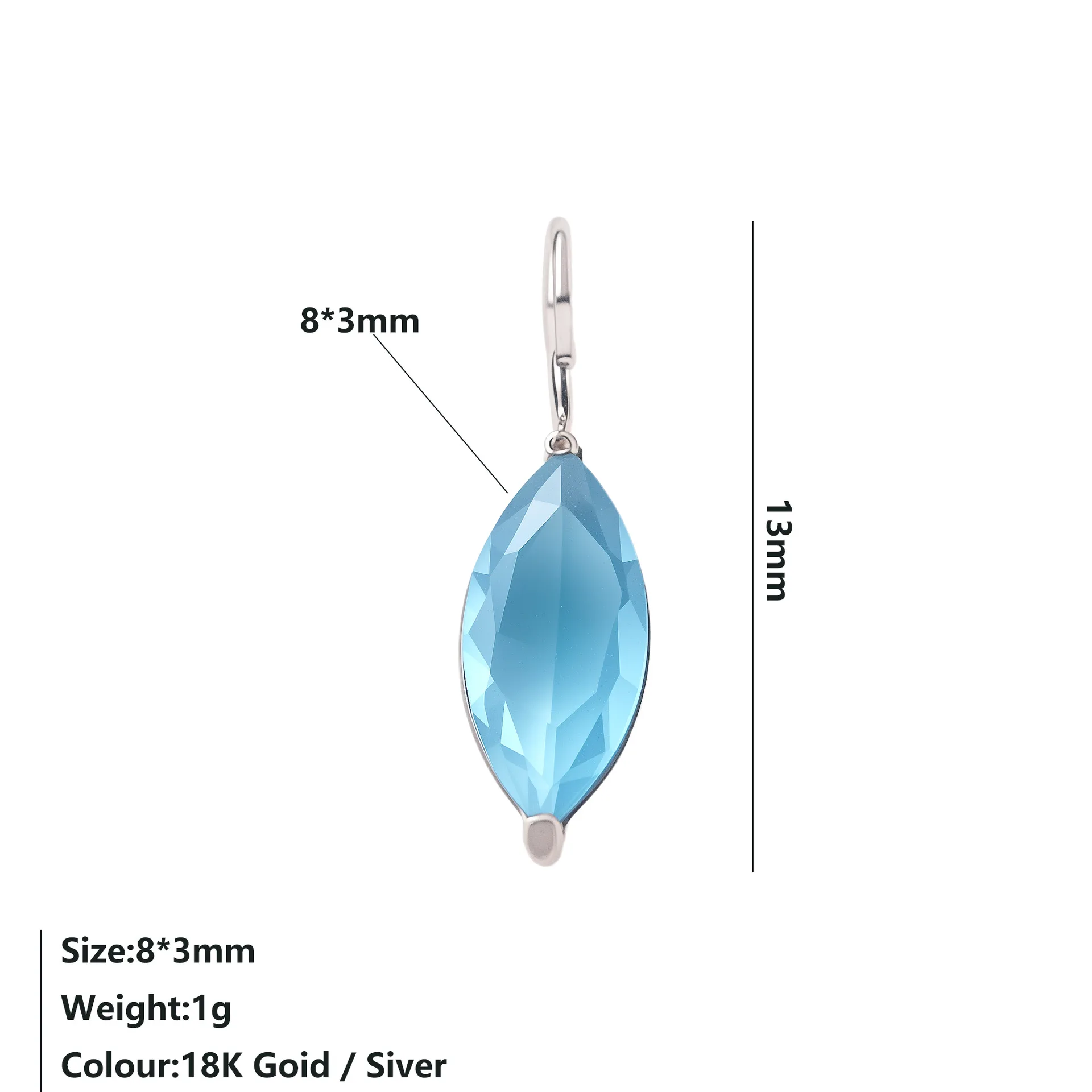 Tiny Marquise Crystal Charms for DIY Earrings