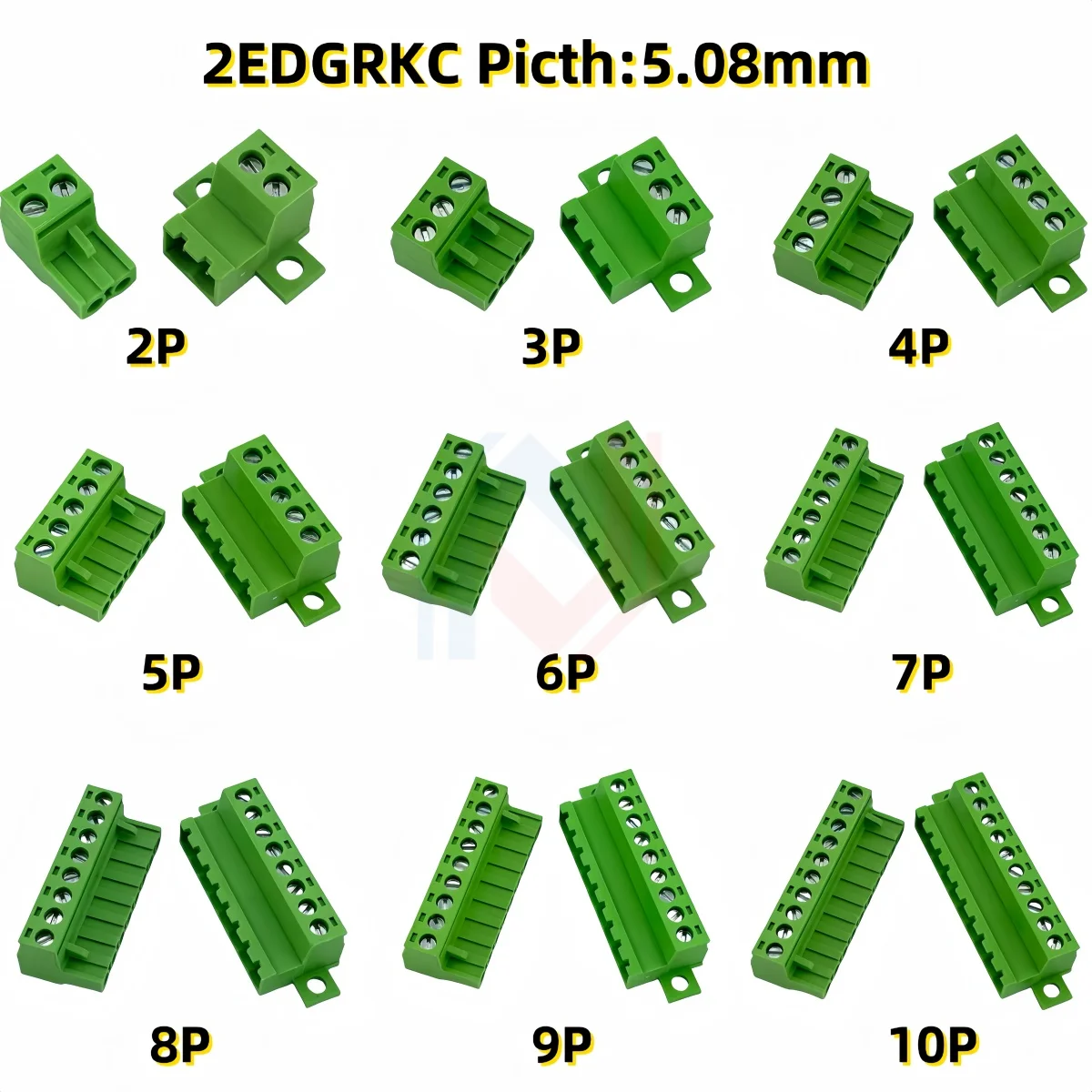 5Pcs Aerial Butt Welding Type 2EDGRKC 5.08mm Parafuso Plug-In 15EDGRKC 5.08MM 2EDG 2-16Pin Conector De Parafuso Dlocos Terminais