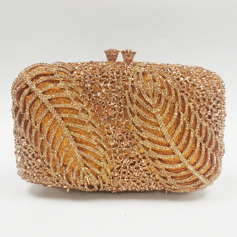 

Champagne Color Diamond Women Evening Bag Fashion Luxury Lady Crystal Wedding Purse Bridesmaid Purses Party Prom Handbags Clutch