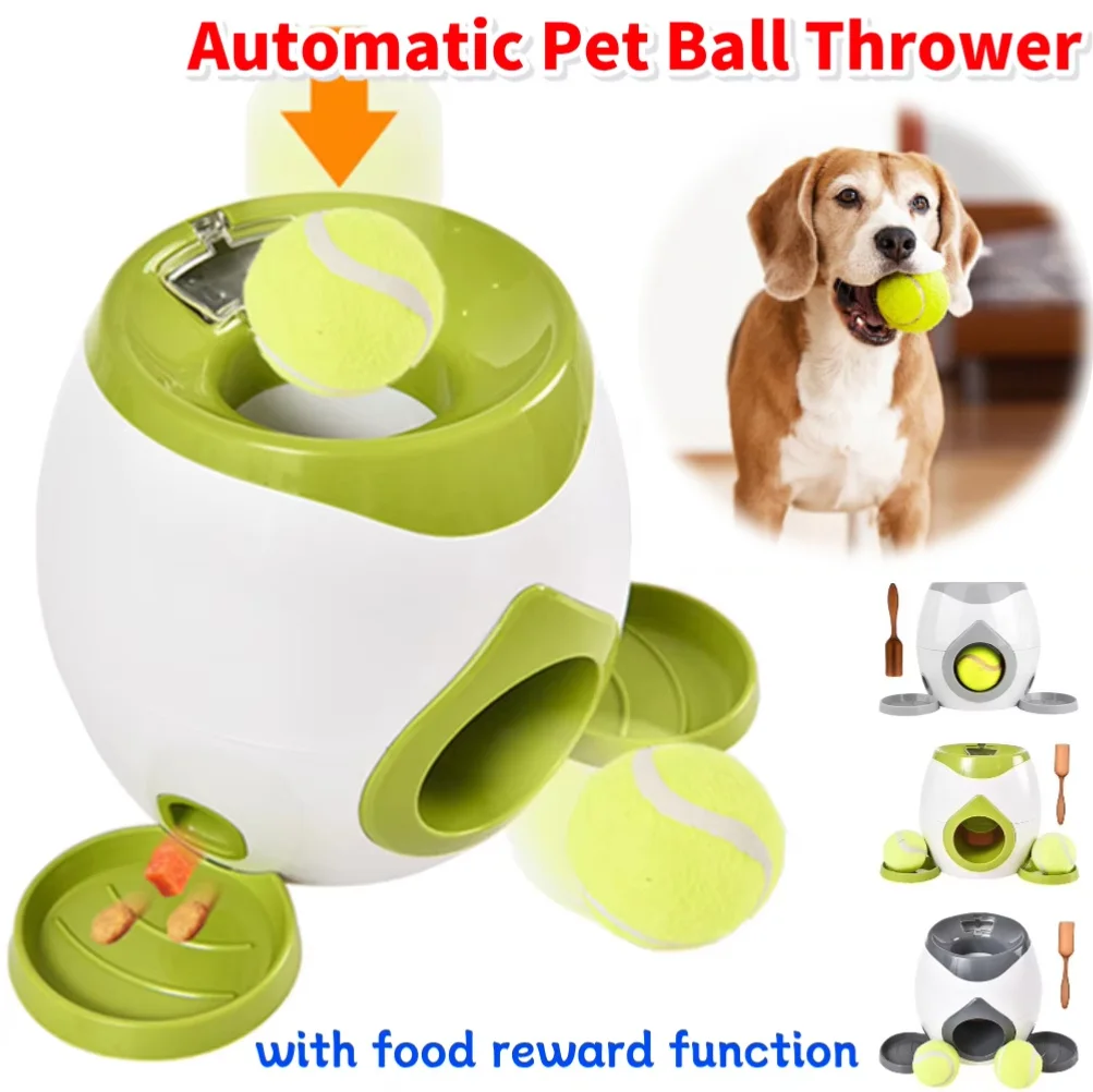 Automatischer Hundeballwerfer, Tennisball-Maschine mit Belohnungsfunktion, Slow-Feeder für kleine und mittelgroße Hunde