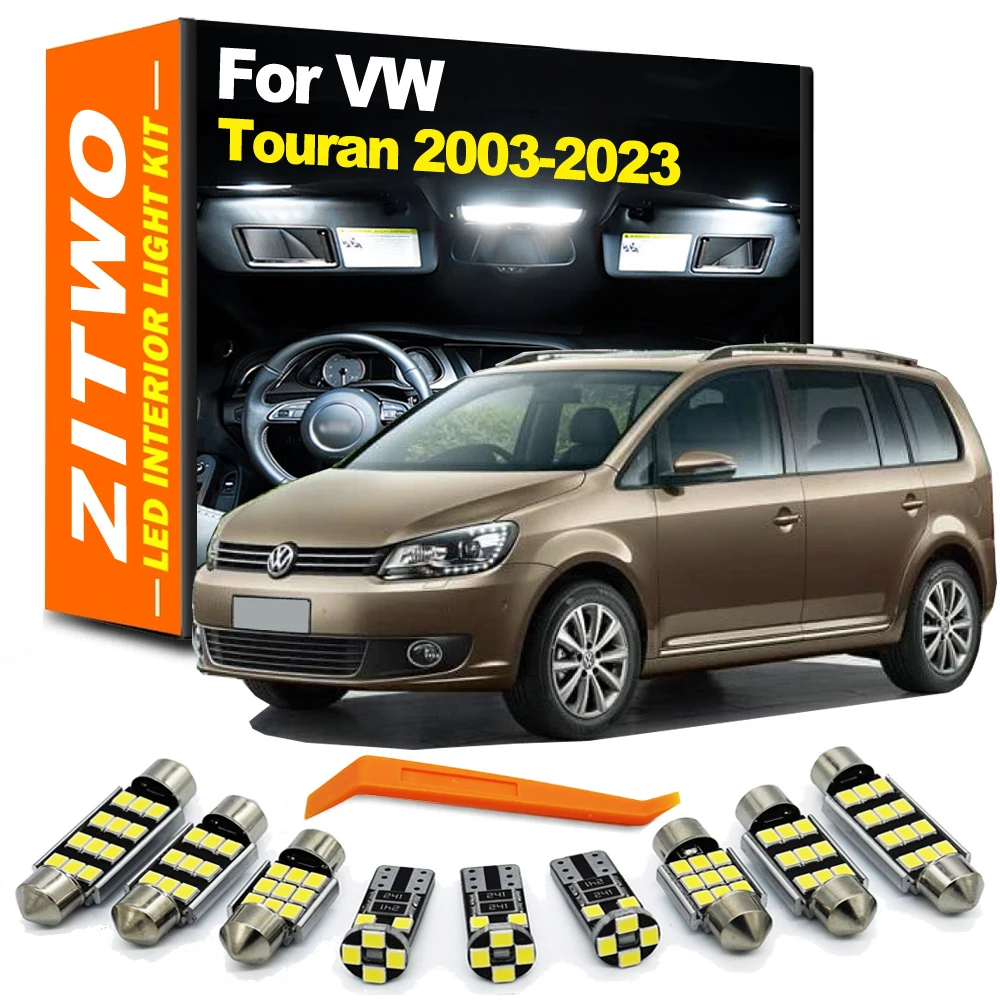

13 шт. автомобильные лампы для Volkswagen VW Touran 1T 1T1 1T2 1T3 5T 5T1 2003 2004 2005 2006 - 2020 2021 2022 2023 комплект светодиодного внутреннего освещения
