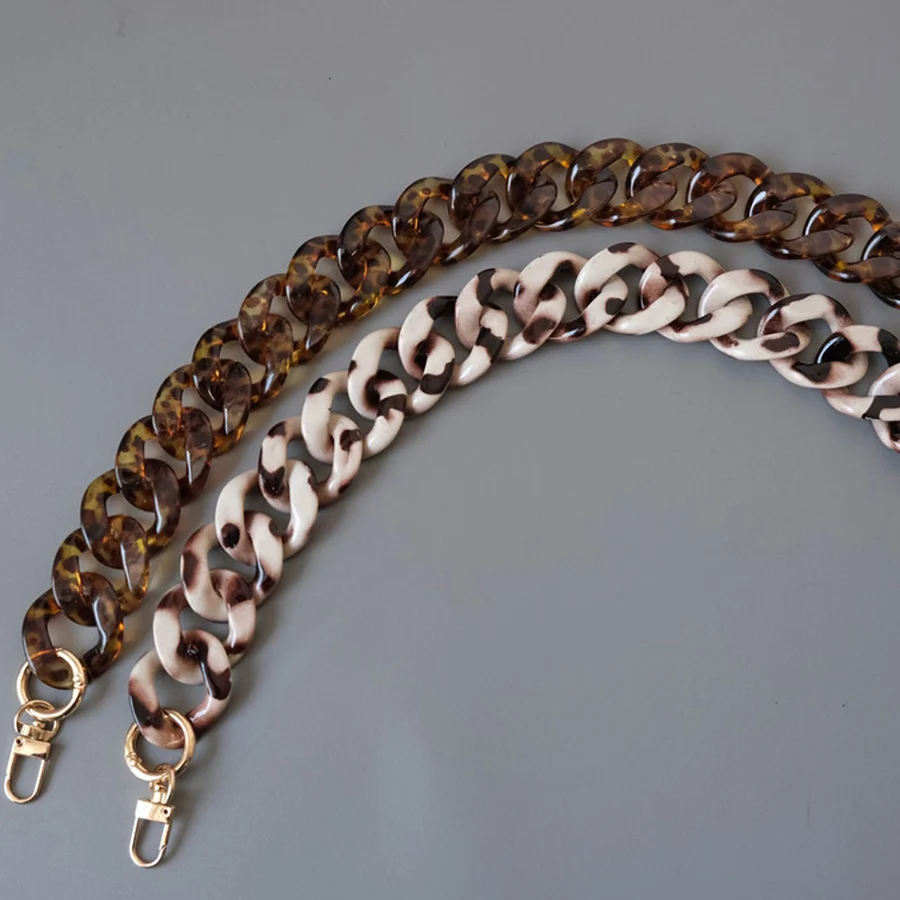 

Цепочка с ручкой для сумки, сделай сам, ремень для сумки из акриловой смолы, сменные ремни для сумки с пряжками, дизайн из скоса, защита от потери