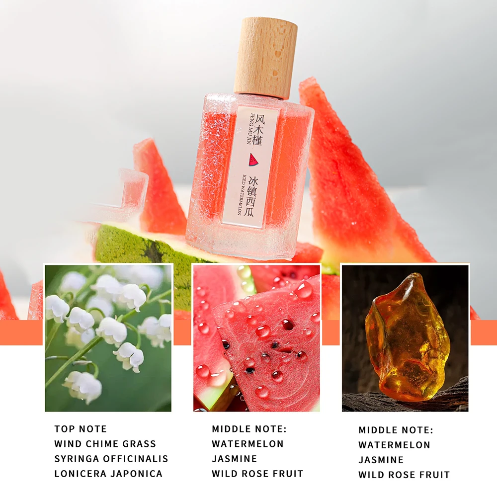 Profumo Feng Mujin Watermelon Chill - 50 ml, fragranza leggera a lunga durata, fresco e naturale, ideale per l'uso quotidiano