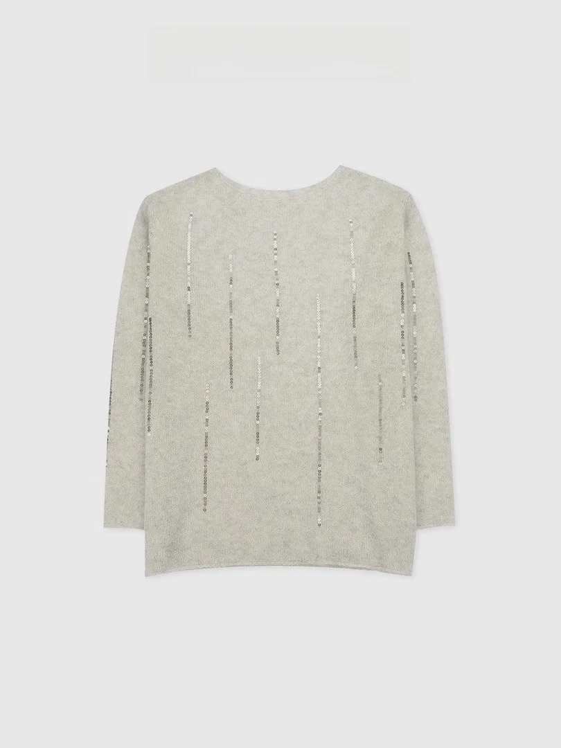 

Faionable Silk Camere Knitwear with Bead Embelliment by Tang Jialing Sister in Mis Weather Versatile Sli Wom...